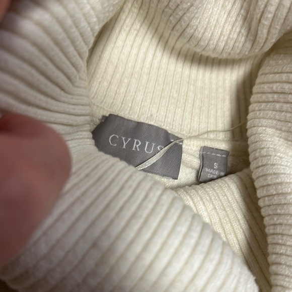 Cyrus Cream Cowl Neck Sweater with Textured Knit – Size Small - Picture 2 of 5